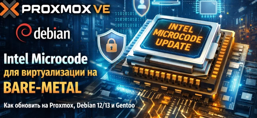 Intel Microcode на bare-metal сервере: обновление для Proxmox, Debian 12/13 и Gentoo