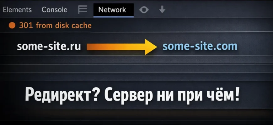 кеш 301 редиректа в браузере